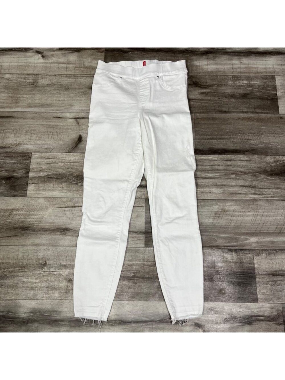 Spanx High Rise Distressed Denim Skinny Jeggings White Women’s Size S